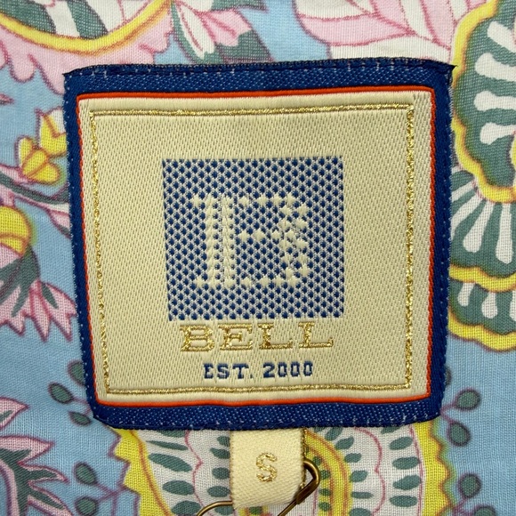 Bell By Alicia Bell Angel Top Blouse Cotton Silk Blue Pink Size S - Picture 8 of 11